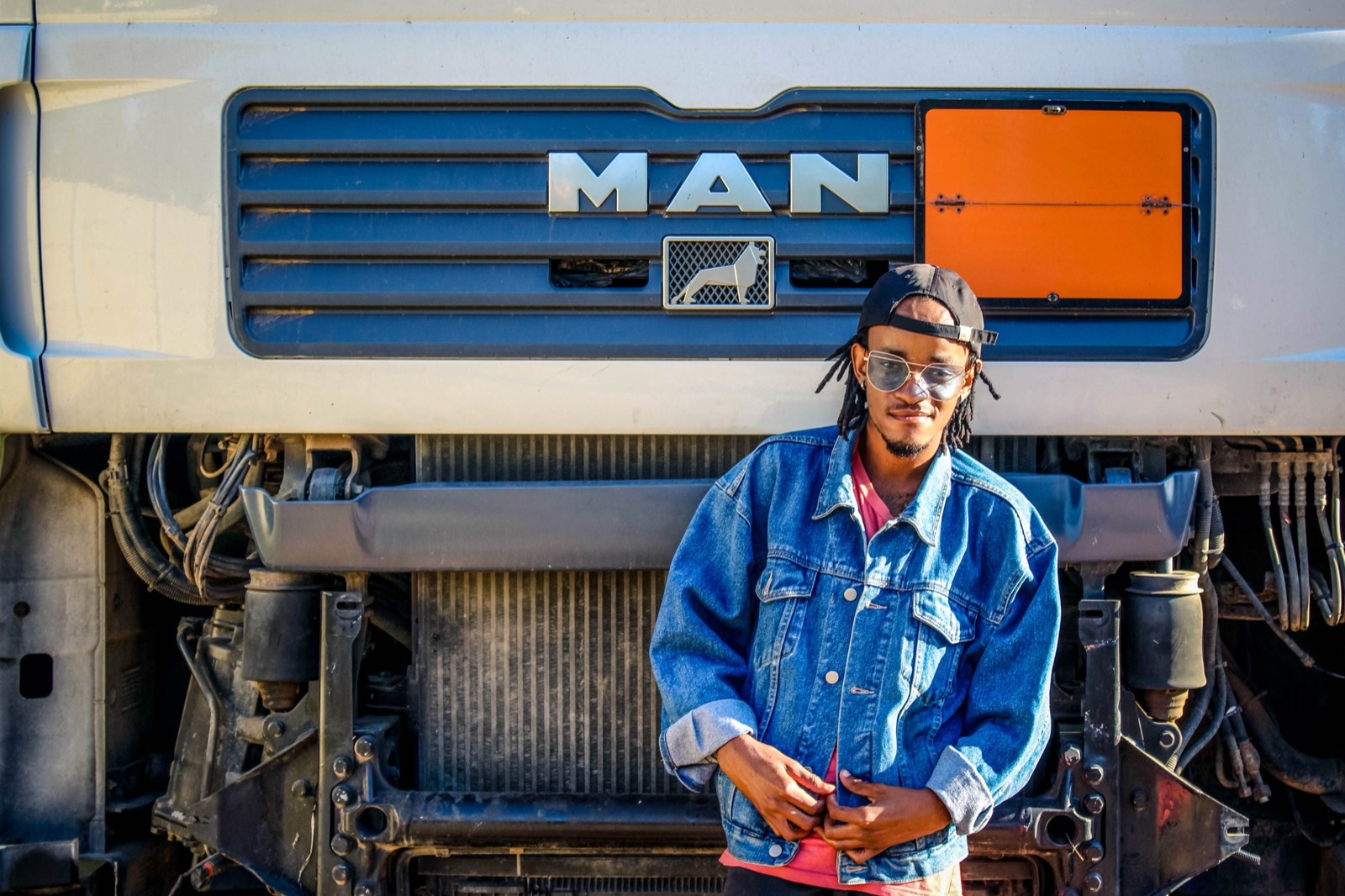 Commercial truck driver on the road